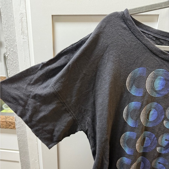 FREE PEOPLE Cosmic Gray T-Shirt Graphic Short Sleeve Tee Asymmetrical Sz XS - Picture 5 of 6